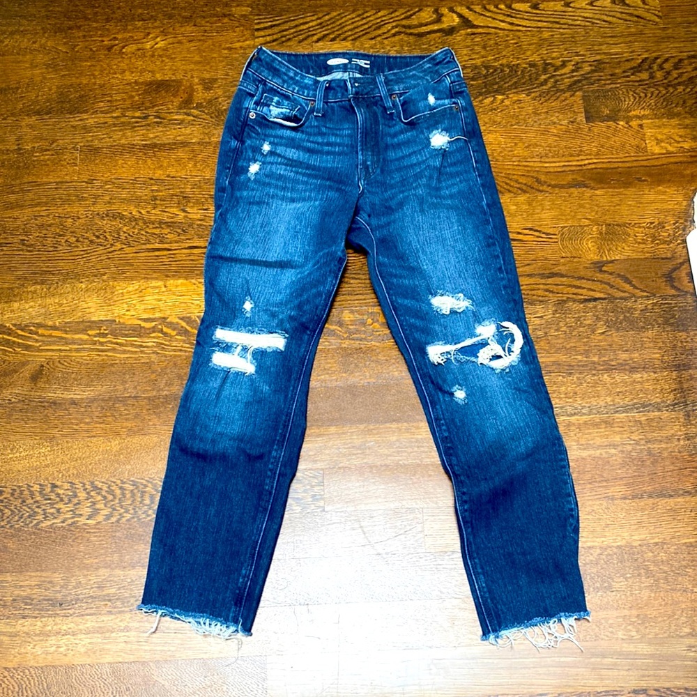 Old Navy Power Straight High Waist Distressed Jeans Size 2